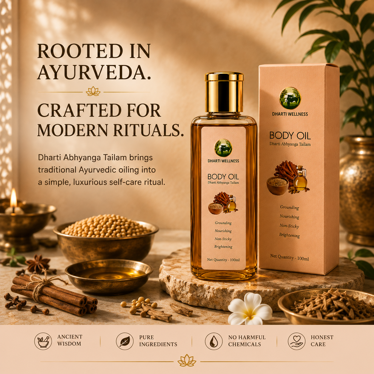 Dharti Abhyanga Tailam - Ayurvedically Brightening and Nourishing Every Day Oil