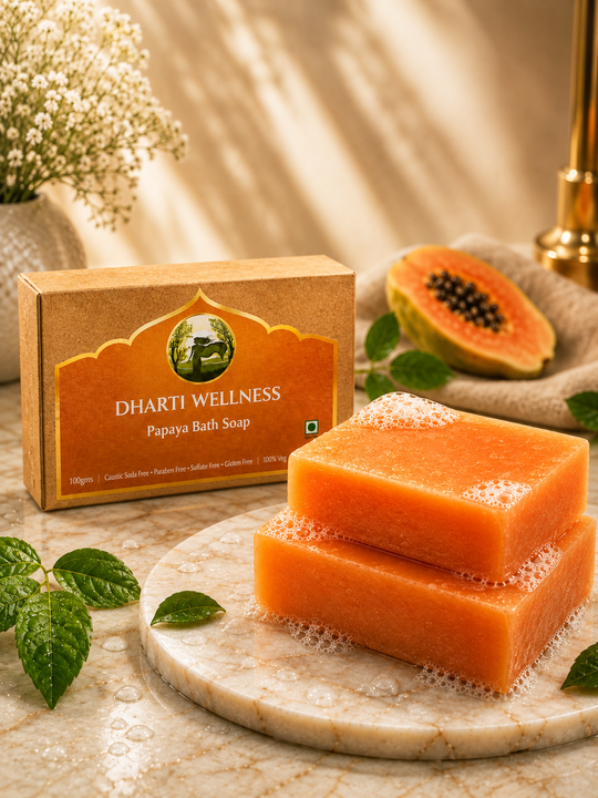 Papaya Bath Soap -  Organic | Natural | Caustic - Soda Free | For Dry - Skin | Nourishing | Brightening | Glow