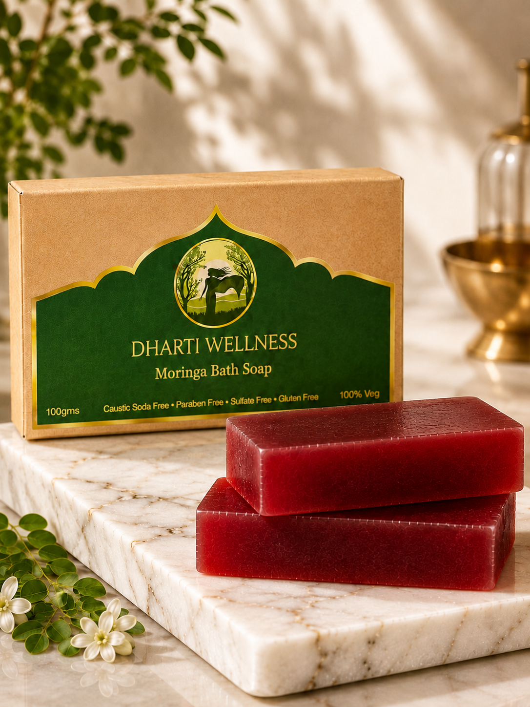 Moringa Bath Soap -  | Organic | Natural | Caustic - Soda Free | Dry Itchy Skin | Hydrating | Stress Relief