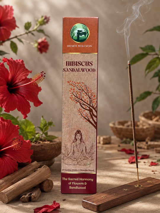 Hibiscus & Sandalwood Organic Agarbatti | No Carbon | Mild Fragrance