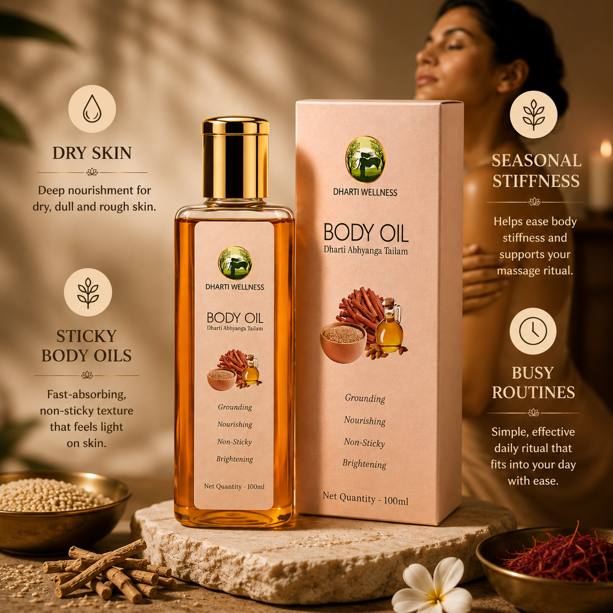Dharti Abhyanga Tailam - Ayurvedically Brightening and Nourishing Every Day Oil