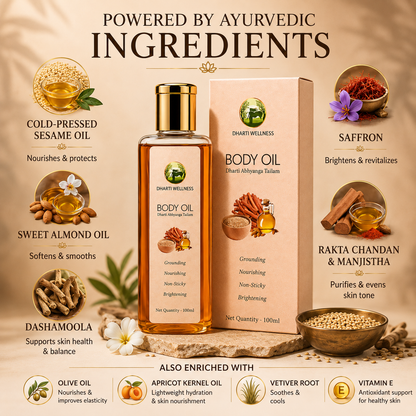 Dharti Abhyanga Tailam - Ayurvedically Brightening and Nourishing Every Day Oil