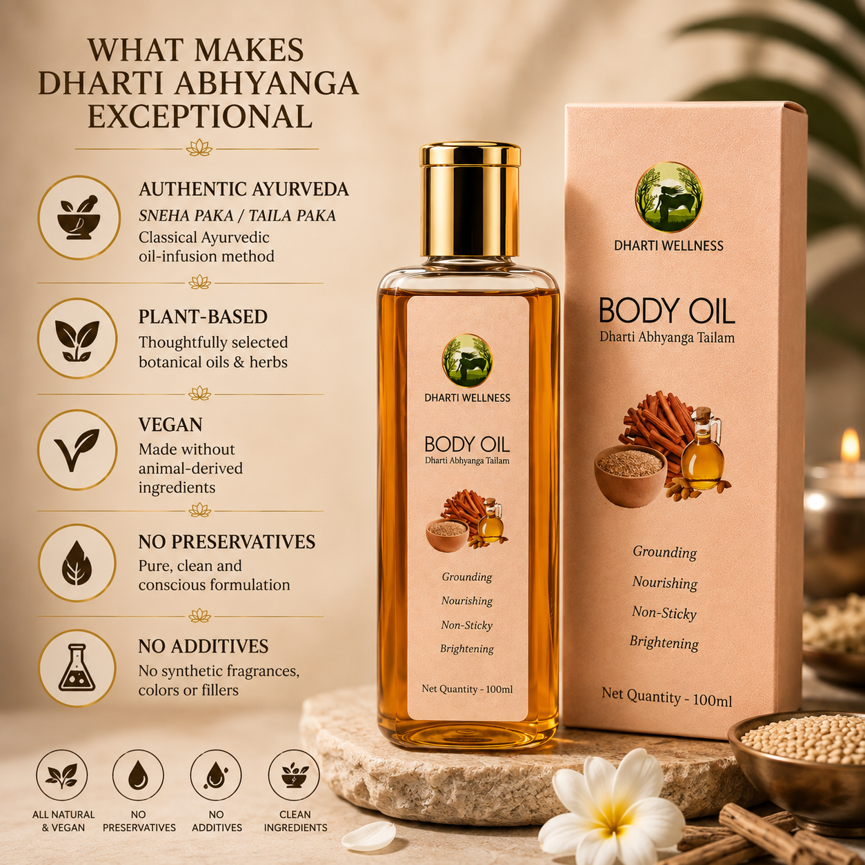 Dharti Abhyanga Tailam - Ayurvedically Brightening and Nourishing Every Day Oil