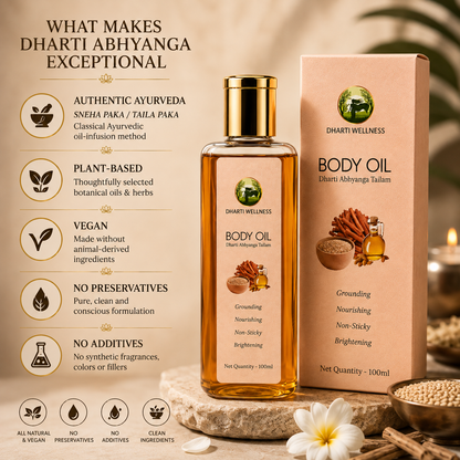 Dharti Abhyanga Tailam - Ayurvedically Brightening and Nourishing Every Day Oil