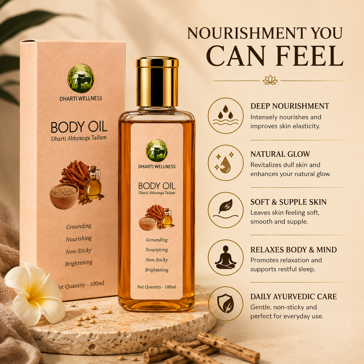 Dharti Abhyanga Tailam - Ayurvedically Brightening and Nourishing Every Day Oil