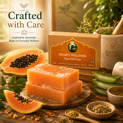 Papaya Bath Soap -  Organic | Natural | Caustic - Soda Free | For Dry - Skin | Nourishing | Brightening | Glow