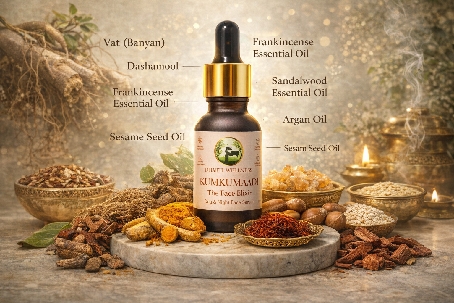 Kumkumaadi Day & Night Face Serum -  Anti Aging | Anti - Pigmentation | Brightening | Anti Acne | Clear Skin