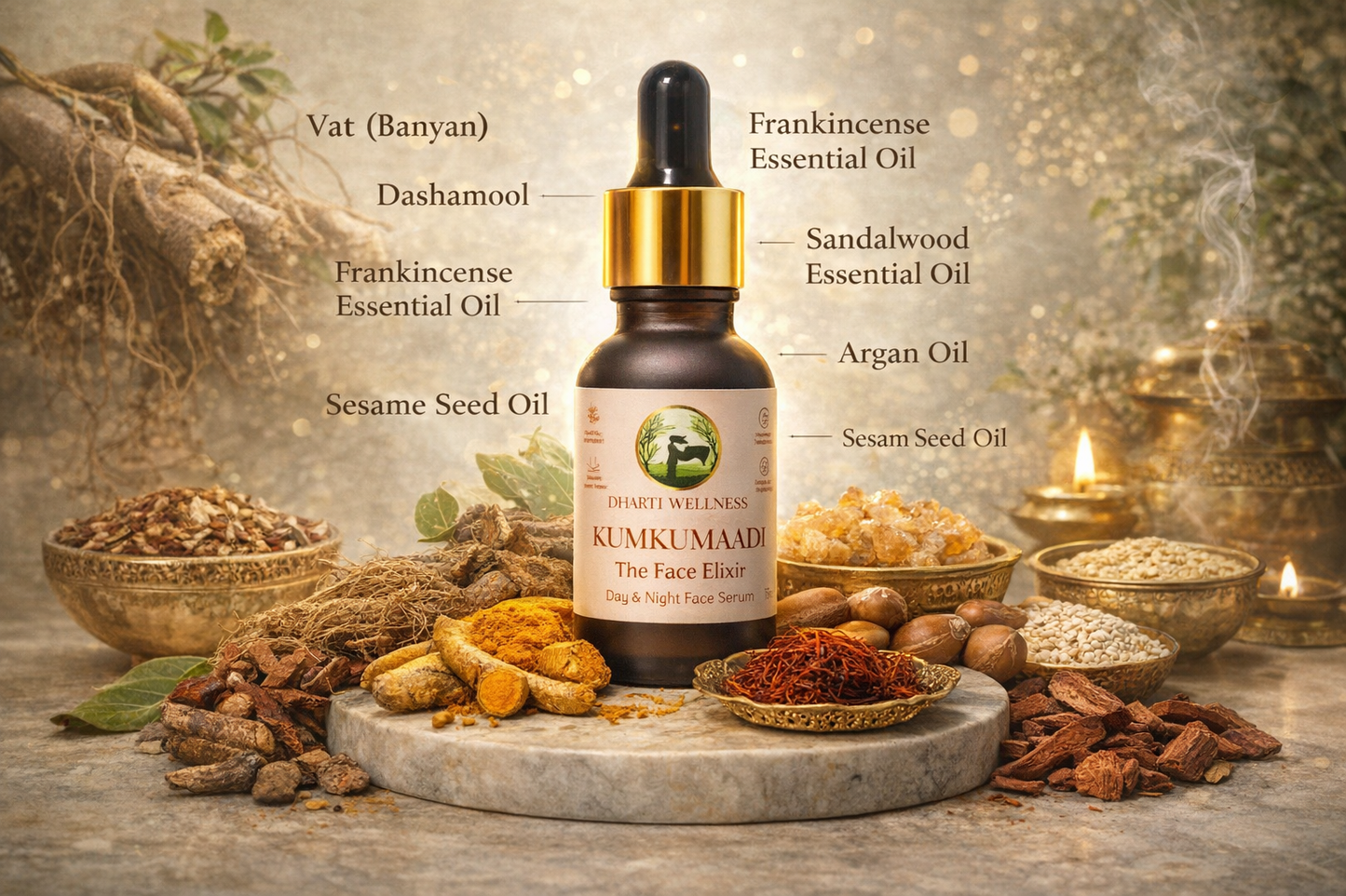 Kumkumaadi Day & Night Face Serum -  Anti Aging | Anti - Pigmentation | Brightening | Anti Acne | Clear Skin