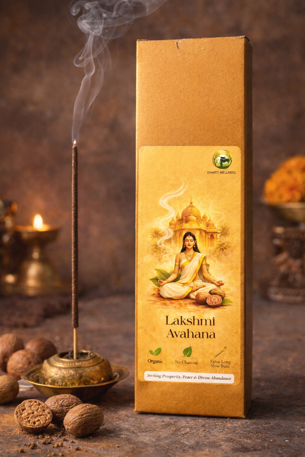 Lakshmi Avahana Organic Agarbatti |  No Carbon | Mild Fragrance |