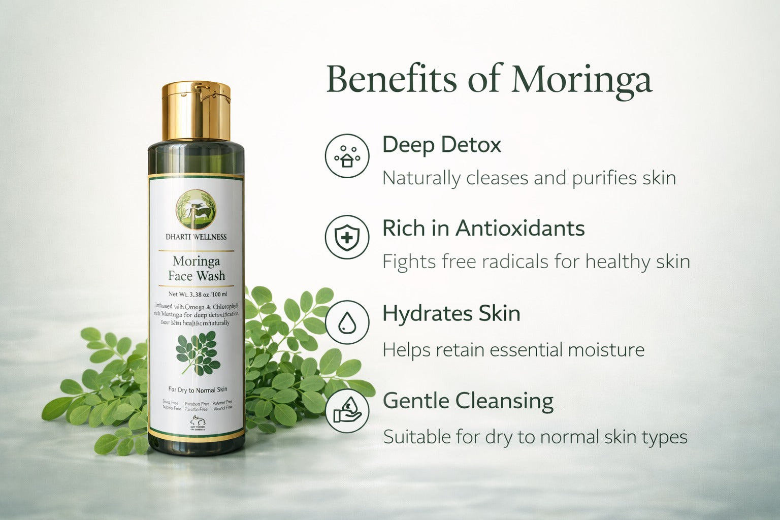 Moringa Face Wash | Deep Detox | Gentle Nourishment | Natural Glow