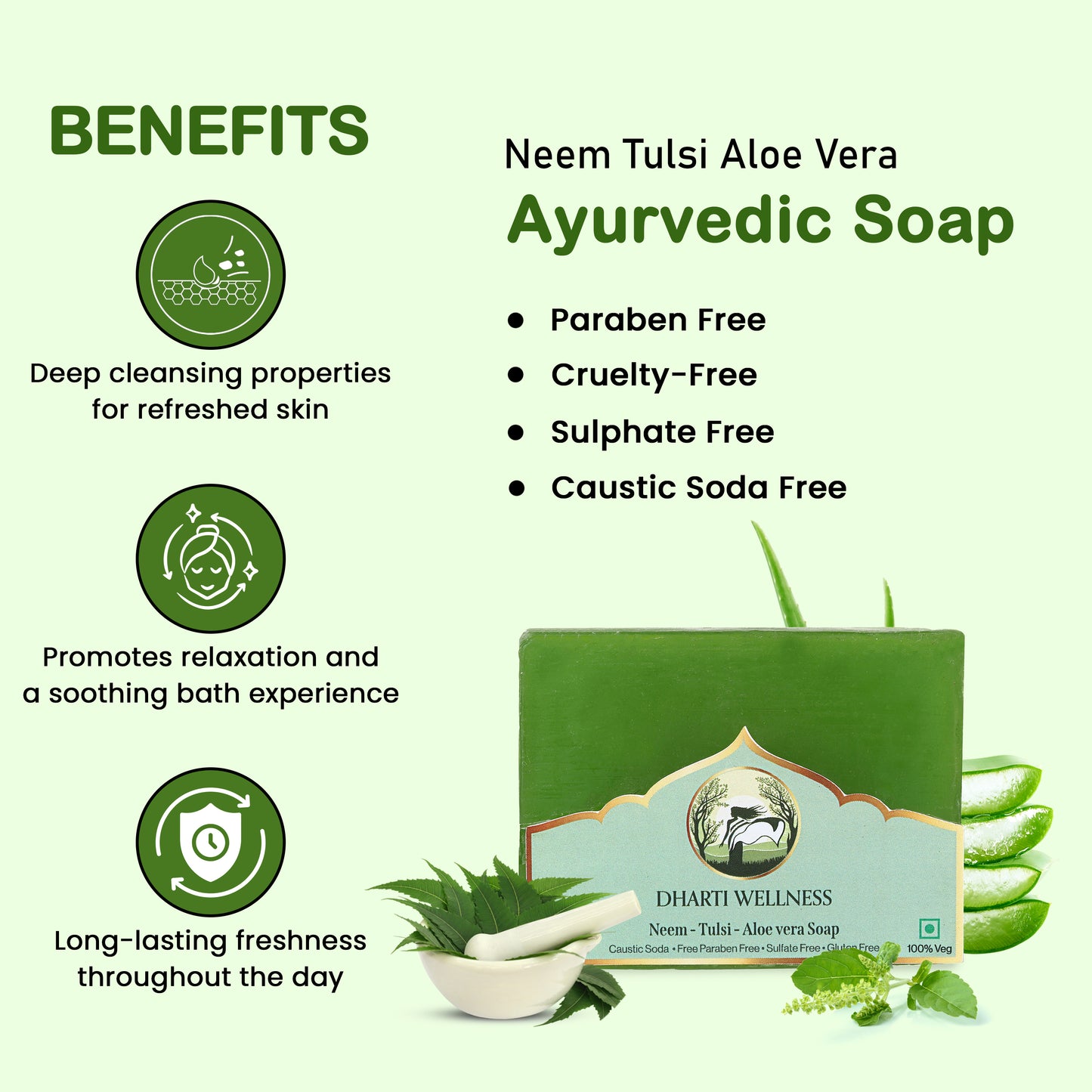 Neem and Tulsi Aloe Vera Soap