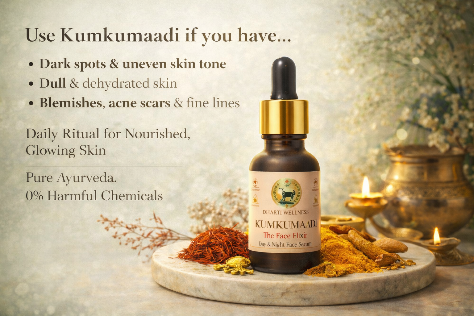 Kumkumaadi Day & Night Face Serum -  Anti Aging | Anti - Pigmentation | Brightening | Anti Acne | Clear Skin